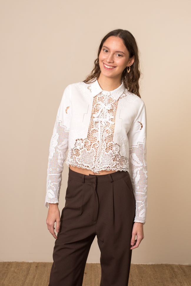 πουκαμισο απο παραδοσιακο τραπεζομαντηλο