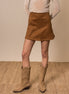 Mini suede skirt in brown