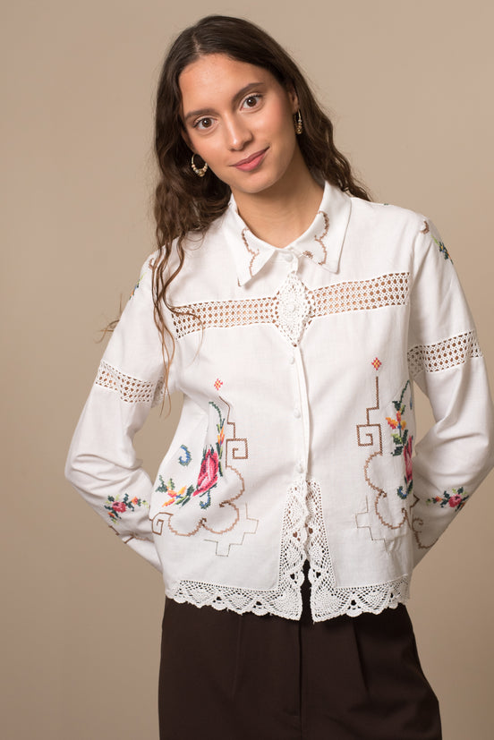 πουκαμισο απο παραδοσιακο εργοχειρο